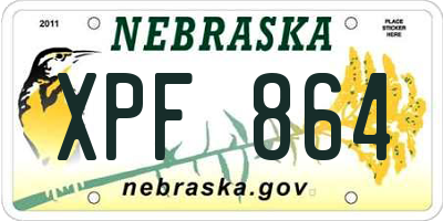 NE license plate XPF864