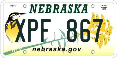 NE license plate XPF867