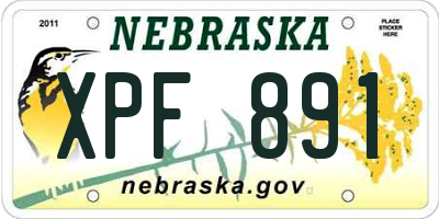 NE license plate XPF891