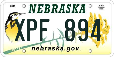 NE license plate XPF894