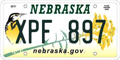 NE license plate XPF897