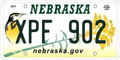 NE license plate XPF902