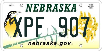 NE license plate XPF907