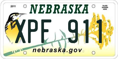 NE license plate XPF911