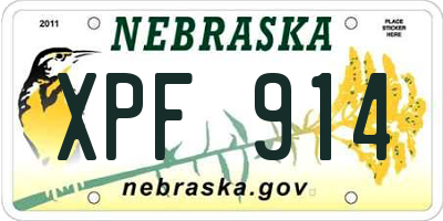 NE license plate XPF914