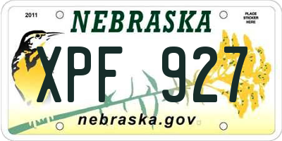 NE license plate XPF927