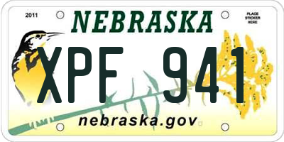 NE license plate XPF941