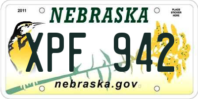 NE license plate XPF942