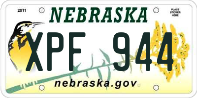 NE license plate XPF944