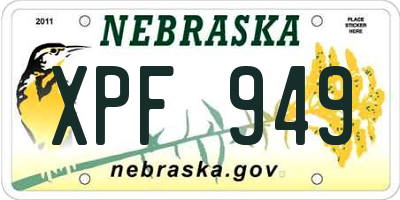NE license plate XPF949
