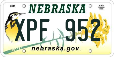 NE license plate XPF952