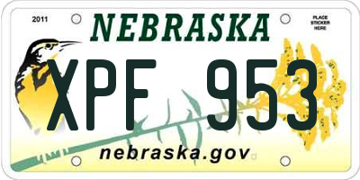 NE license plate XPF953