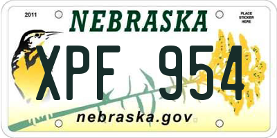NE license plate XPF954