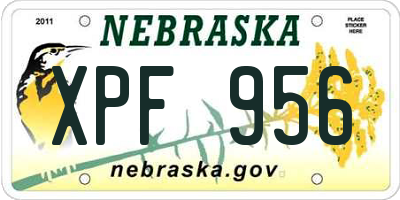 NE license plate XPF956