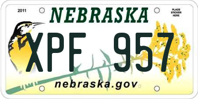 NE license plate XPF957