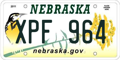 NE license plate XPF964