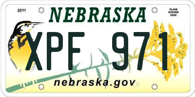 NE license plate XPF971