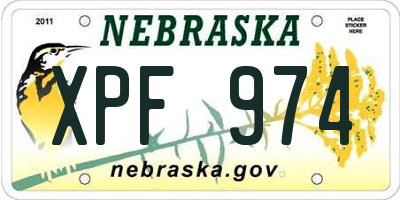 NE license plate XPF974