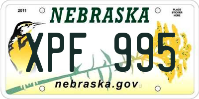 NE license plate XPF995