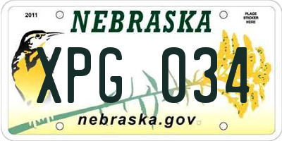 NE license plate XPG034