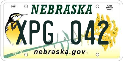 NE license plate XPG042