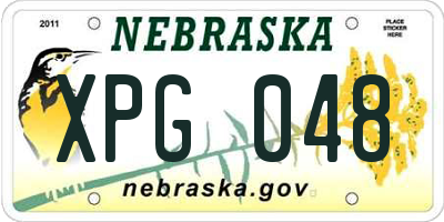 NE license plate XPG048