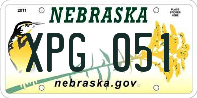 NE license plate XPG051