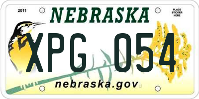 NE license plate XPG054
