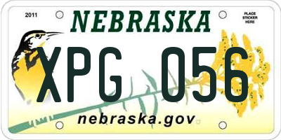 NE license plate XPG056