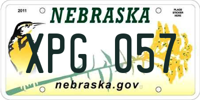 NE license plate XPG057