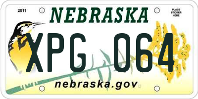 NE license plate XPG064