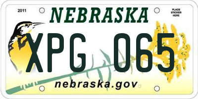 NE license plate XPG065