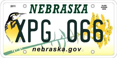 NE license plate XPG066