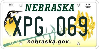 NE license plate XPG069