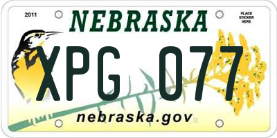 NE license plate XPG077