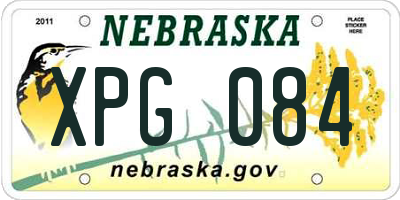 NE license plate XPG084