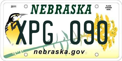 NE license plate XPG090