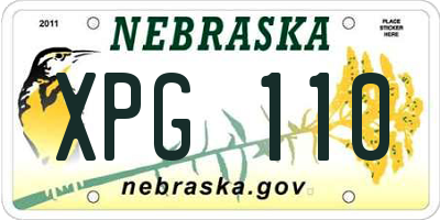 NE license plate XPG110