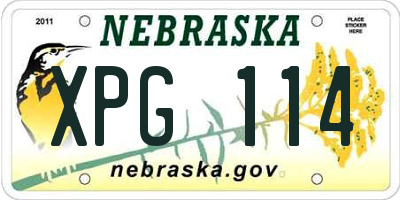 NE license plate XPG114