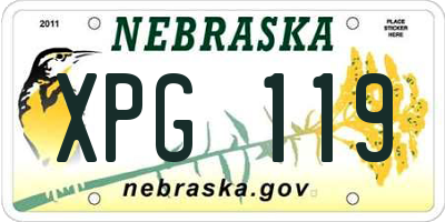 NE license plate XPG119