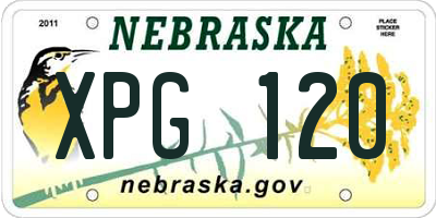 NE license plate XPG120