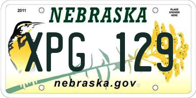 NE license plate XPG129