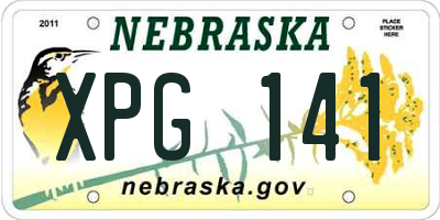 NE license plate XPG141