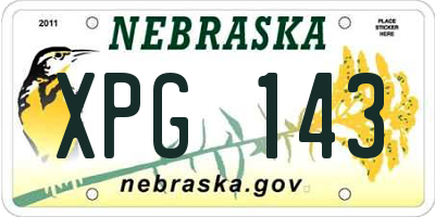 NE license plate XPG143