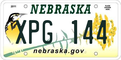 NE license plate XPG144