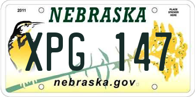 NE license plate XPG147