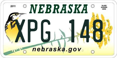 NE license plate XPG148