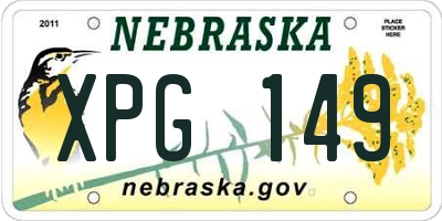 NE license plate XPG149