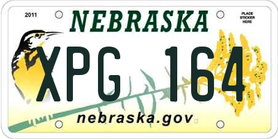 NE license plate XPG164