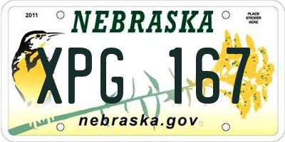NE license plate XPG167